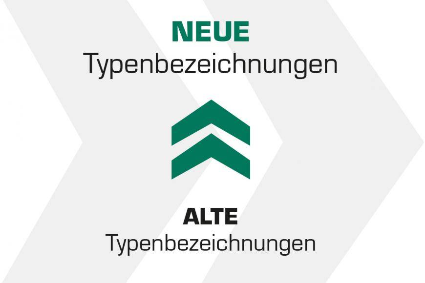 Umschlüsselungstabelle Neue Typenbezeichnungen